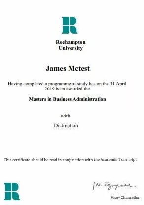 Business Diploma Aventis