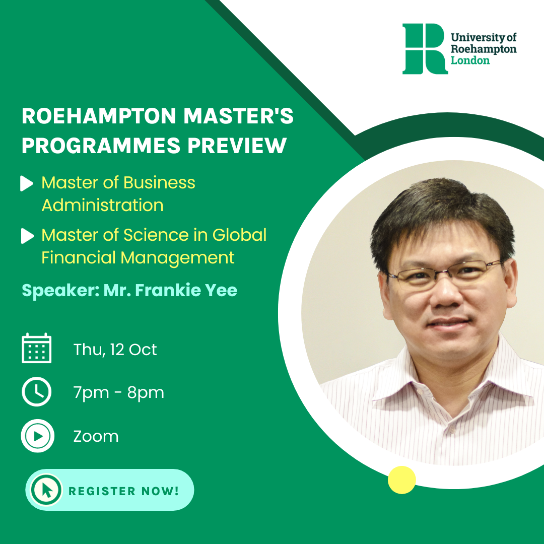 Roehampton Master’s Programmes Preview Talk!
