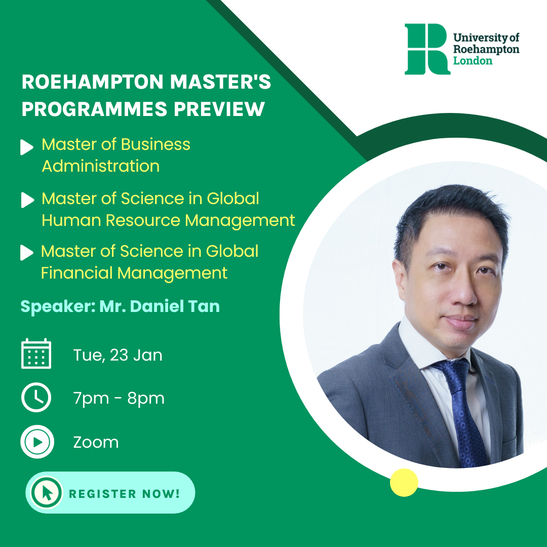Roehampton MBA/MSc Talk with Daniel Tan