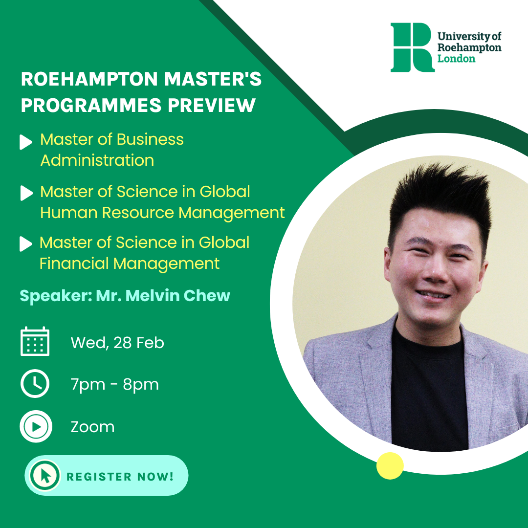 Roehampton MBA/MSc Talk with Melvin Chew