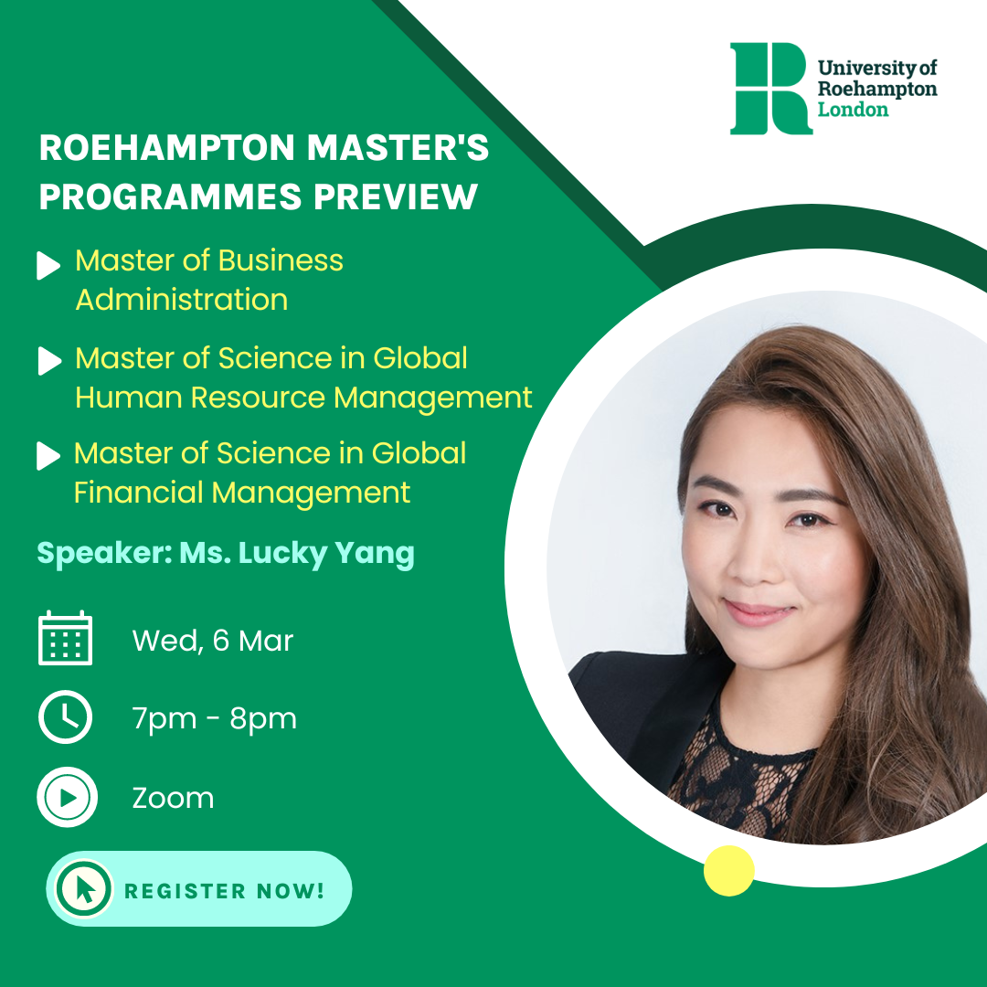 Roehampton MBA/MSc Talk with Ms. Lucky Yang