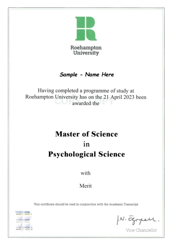 Msc Psychological Science